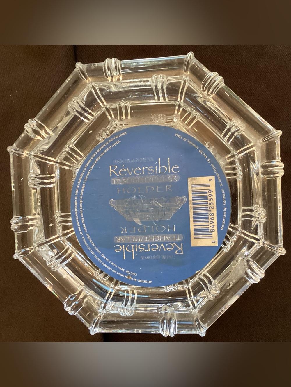 Vintage St. George Crystal 24% Lead Crystal Candleholder Made in USA 1980s-90s - Picture 14 of 15